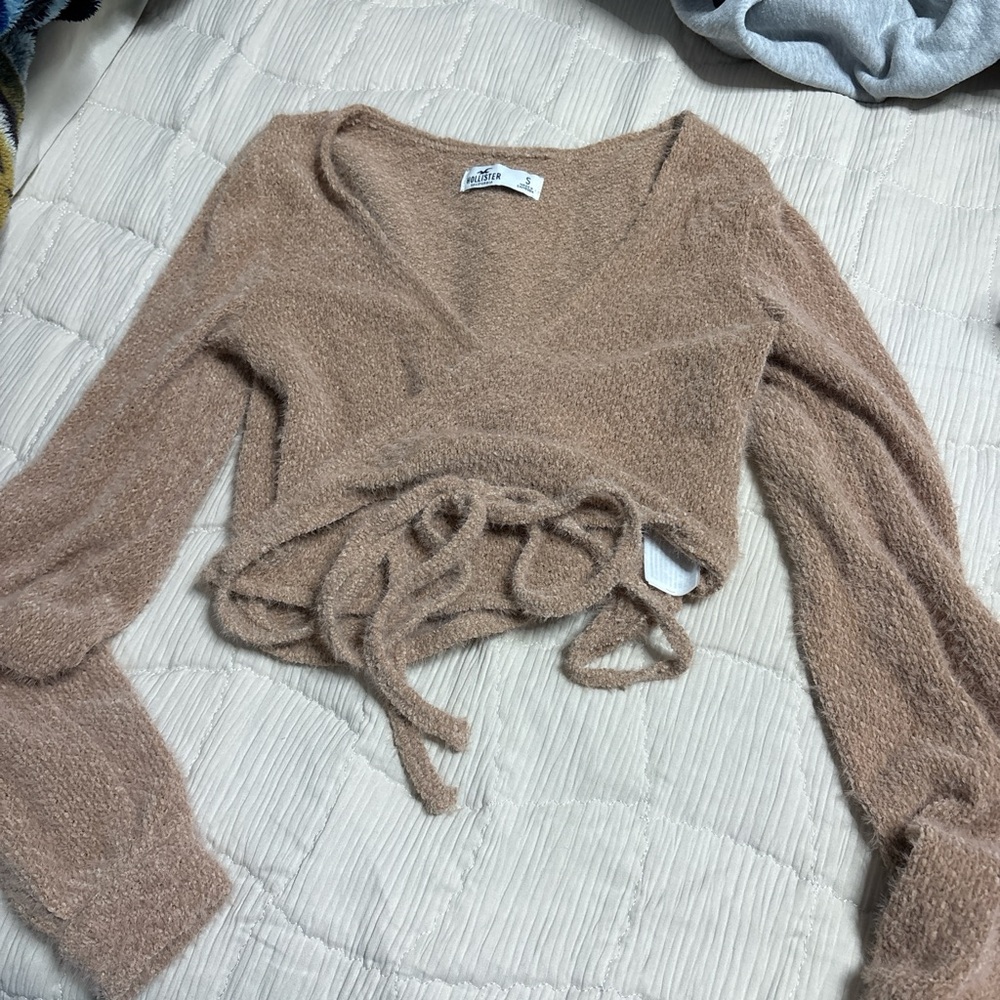 Hollister Tan Wrap Sweater Top